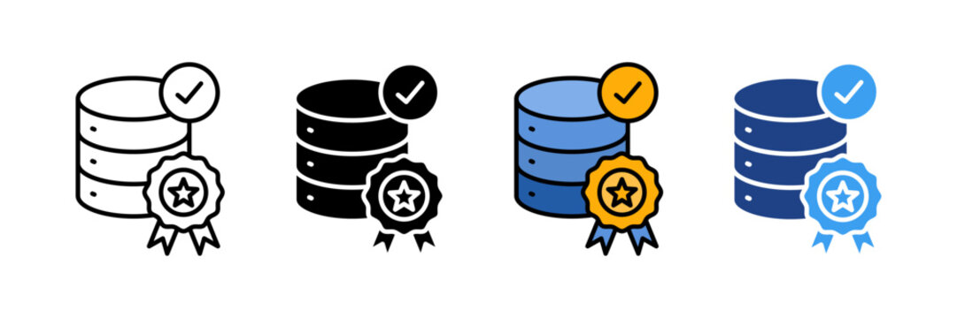 Database  Icon Set Multiple Style Collection