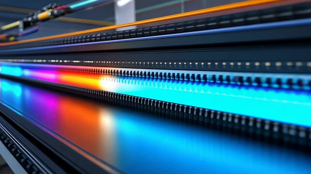 Futuristic Large Format Printer: Vibrant Inkjet Technology