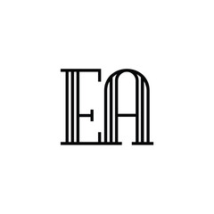 EA monogram logo design letter text name symbol monochrome logotype alphabet character simple logo
