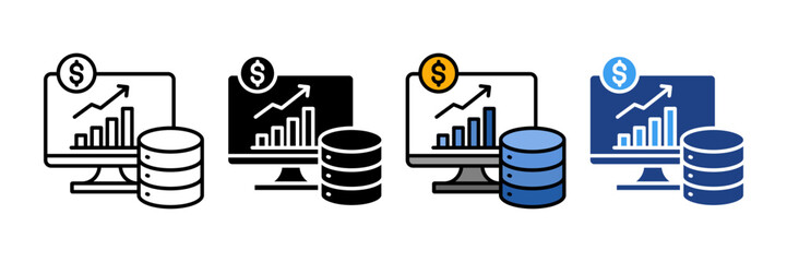Obraz premium Real Time Analytics Icon Set Multiple Style Collection