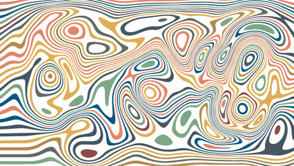 ABSTRACT ILLUSTRATION MARBLED TEXTURE LIQUIFY PSYCHEDELIC COLORFUL DESIGN. OPTICAL ILLUSION BACKGROUND VECTOR DESIGN