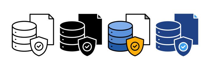 Data Security  Icon Set Multiple Style Collection