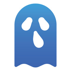 Gradient color icon, illustration for Halloween, ghost, creepy.