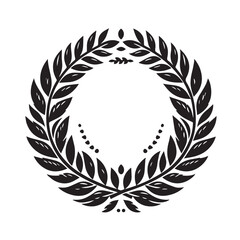 A circle with a laurel wreath on it