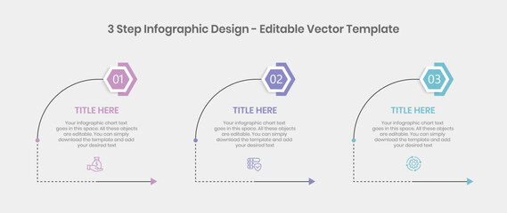 Fototapeta premium 3 Steps Infographics Design Template - Graph, Pie chart, workflow layout, square diagram, brochure, report, presentation, web design Editable Vector illustration on white background