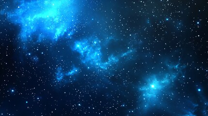 Blue Gradient Galaxy Background for Modern Design Projects - AR 16:9 V 6.1