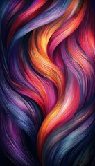 Vivid, Dynamic Abstract Layered Bands of Color in a Minimalist Composition With Soft Gradients