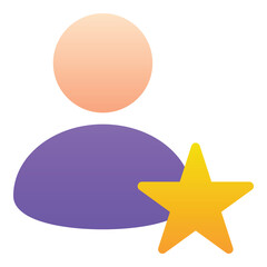 Gradient color icon, illustration for User, account, admin, favorite.