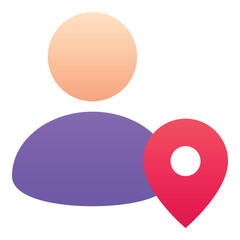 Gradient color icon, illustration for User, account, admin, location address.