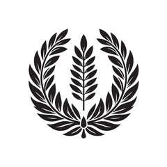 Obraz premium A circle with a laurel wreath on it