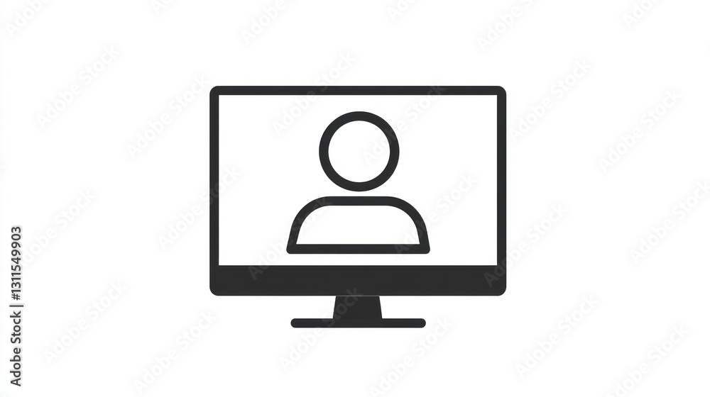 Poster simple user interface on computer monitor