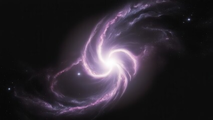 Cosmic Symphony: A stunning visual representation of a spiral galaxy, with radiant light and captivating purple hues set against the inky blackness of space.