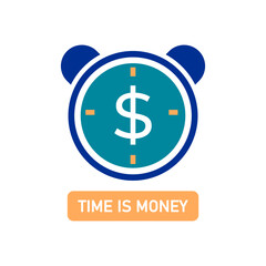 Time is money icon , flat modern design