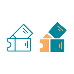 ticket icon , flat modern design isolated on white