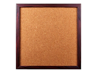 A clean, empty corkboard with a rich dark wood frame, perfect for showcasing messages, reminders, or creative displays.  Ideal for office, home, or classroom settings.