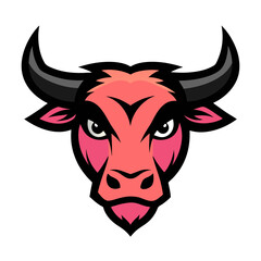 vector illustration of a head of a cow