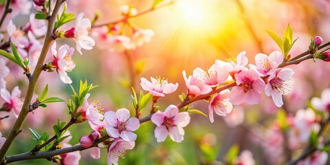 Obraz premium Spring Blossoms: Fruit Tree in Full Bloom, Copy Space Left