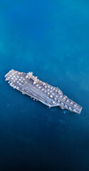 Nuclear war ship, Navy ship, Military navy. nuclear carrier running in the ocean. Military navy...