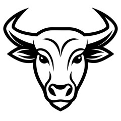 vector illustration of a head of a cow