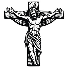 clip art of sketches of jesus on the cross st vector