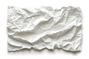 Obraz premium Crumpled White Paper Sheet with Subtle Shadows