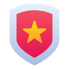 Gradient color icon, illustration for Shield, award, badge, police.