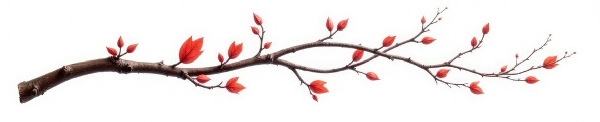 Naklejka premium Twisted and curved branch on white background, branch, abstract
