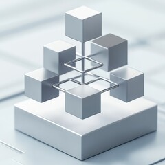 Obraz premium Modern 3D Organizational Hierarchy Icon Symbolizing Structure