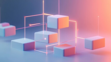 Fototapeta premium 3D Professional Workflow Diagram with Abstract Connections