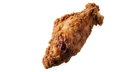 Fried chicken leg isolated on a transparent background Generative Ai.