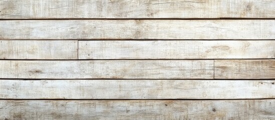 Obraz premium Vintage rustic wooden backdrop with horizontal lines, featuring light brown and white weathered planks, ideal for decoration and design applications.