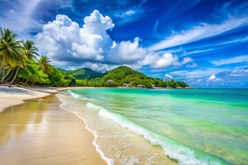 Obraz premium Stunning Chaweng Beach, Koh Samui: White Sand, Turquoise Waters, Thailand