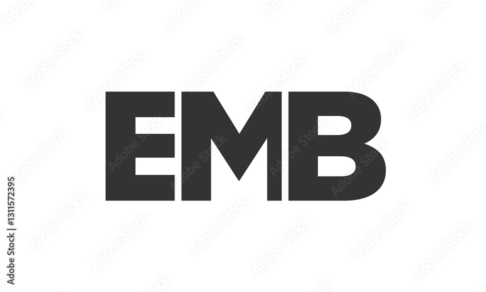 Fototapete emb logo design template with strong and modern bold text. initial based vector logotype featuring s