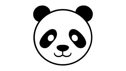 panda bear cartoon vector illustration, panda cute outline shape illustration in vector