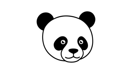 panda bear vector illustration, panda outline vector shape illustration on white background © Giorgi
