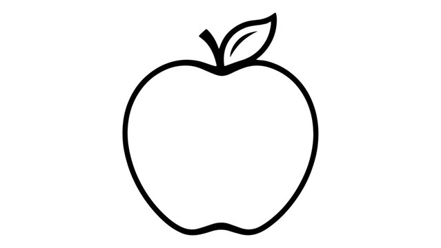 vector illustration of an apple outline shape