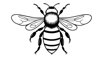 bee vector black and white shape silhouette illustration