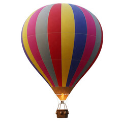 Naklejka premium Colorful Hot Air Balloon Against a Black Background