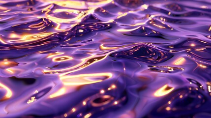 purple swimming pool water flowing like oil on gold flowing like water, in the style of light purple and golden 