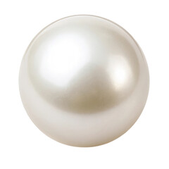 white pearl isolated on transparent background.