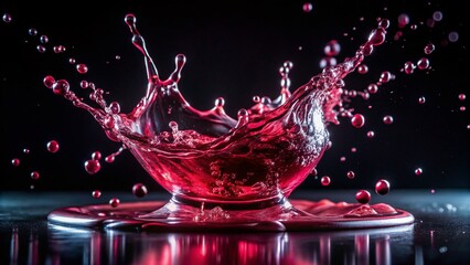 Stunning Red Wine Splash on Black - High-Resolution Stock Photo