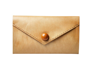 Isolated Leather Envelope with Button