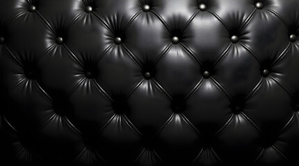 Fototapeta premium Luxurious Black Tufted Leather Upholstery Texture