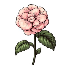 Fototapeta premium Pink Camellia Illustration