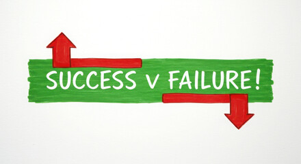 Success vs Failure Signpost for Motivational Graphics