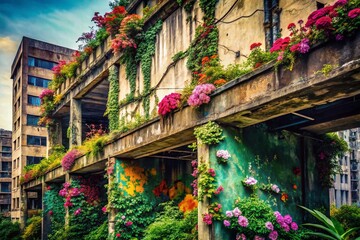 Stylish Floral Line Art Texture: Urban Exploration Website Background