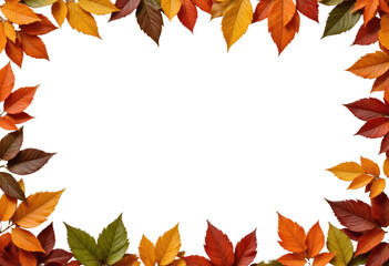 Autumn Leaves Frame with Transparent Background
