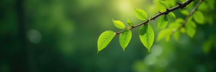 Long and slender branch with few leaves hanging, solitary, rustic, foliage