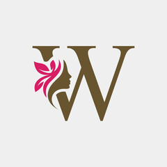 W Letter Minimalist Women Beauty Spa Logo Design