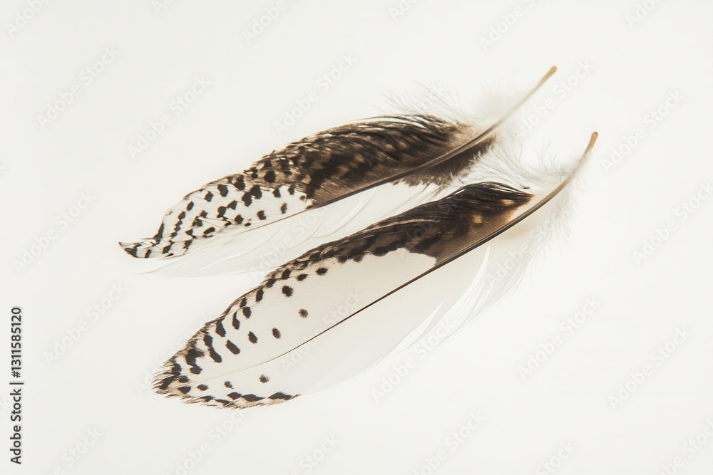 Fototapete soft feathers float gently against a white background creating a serene and dreamlike atmosphere in 